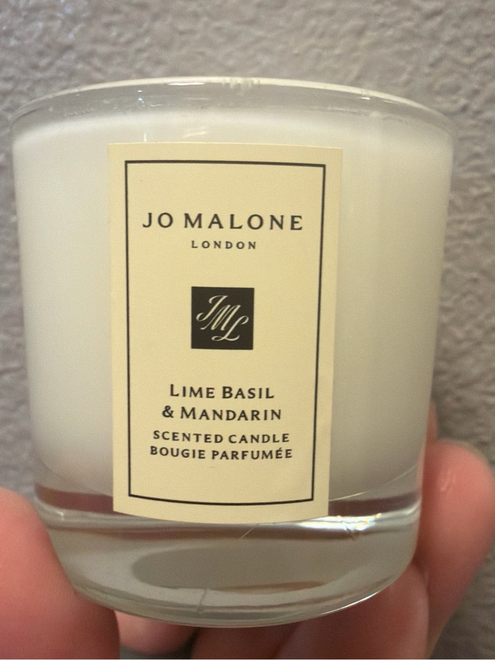 Jo Malone Lime Basil & Mandarin Scented Candle - White 2” travel size
